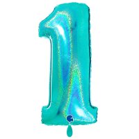 XXL &ndash; Zahlenballon 1 &ndash; Glitter Holographic...