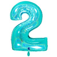 XXL &ndash; Zahlenballon 2 &ndash; Glitter Holographic...