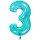 XXL &ndash; Zahlenballon 3 &ndash; Glitter Holographic Tiffany
