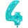 1 Balloon XXL - Number 4 - Glitter Holographic Tiffany