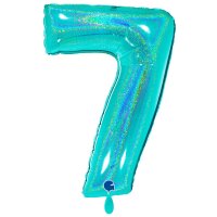 XXL &ndash; Zahlenballon 7 &ndash; Glitter Holographic...
