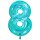 XXL &ndash; Zahlenballon 8 &ndash; Glitter Holographic Tiffany