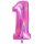 XXL &ndash; Zahlenballon 1 &ndash; Glitter Holographic Fuxia