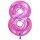 XXL &ndash; Zahlenballon 8 &ndash; Glitter Holographic Fuxia