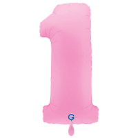 XXL &ndash; Zahlenballon 1 &ndash; Soft Matte Sakura Pink