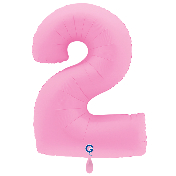 XXL &ndash; Zahlenballon 2 &ndash; Soft Matte Sakura Pink