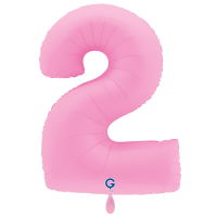 XXL &ndash; Zahlenballon 2 &ndash; Soft Matte Sakura Pink