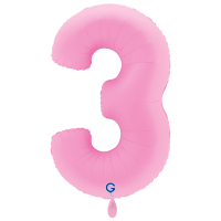 XXL &ndash; Zahlenballon 3 &ndash; Soft Matte Sakura Pink