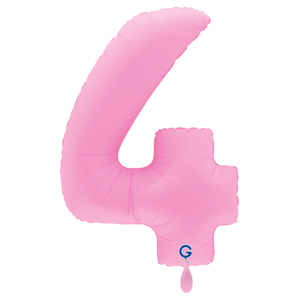 XXL &ndash; Zahlenballon 4 &ndash; Soft Matte Sakura Pink