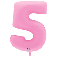 XXL &ndash; Zahlenballon 5 &ndash; Soft Matte Sakura Pink