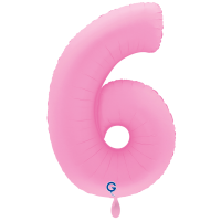 XXL &ndash; Zahlenballon 6 &ndash; Soft Matte Sakura Pink