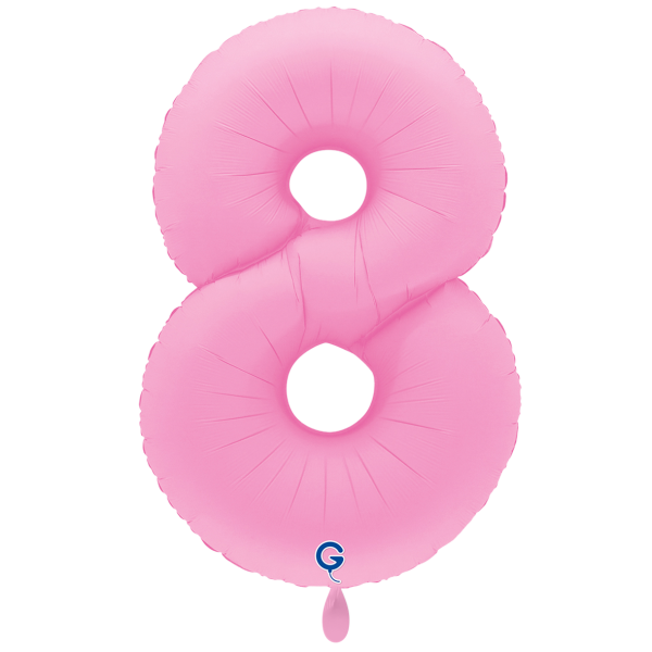 XXL &ndash; Zahlenballon 8 &ndash; Soft Matte Sakura Pink