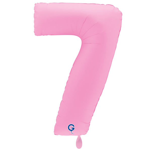 XXL &ndash; Zahlenballon 7 &ndash; Soft Matte Sakura Pink
