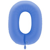 XXL &ndash; Zahlenballon 0 &ndash; Soft Matte Lotus Blue