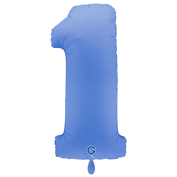 XXL &ndash; Zahlenballon 1 &ndash; Soft Matte Lotus Blue