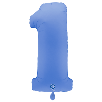 XXL &ndash; Zahlenballon 1 &ndash; Soft Matte Lotus Blue