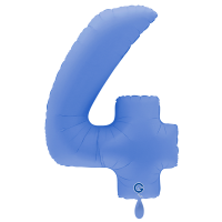 XXL &ndash; Zahlenballon 4 &ndash; Soft Matte Lotus Blue