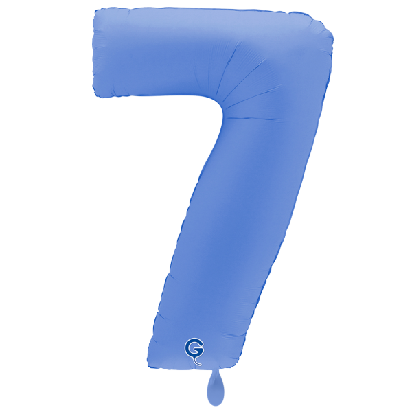 XXL &ndash; Zahlenballon 7 &ndash; Soft Matte Lotus Blue
