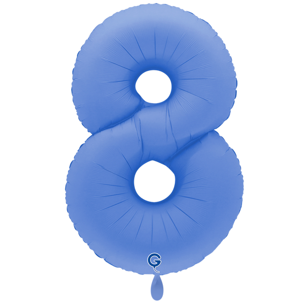 XXL &ndash; Zahlenballon 8 &ndash; Soft Matte Lotus Blue