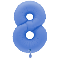XXL &ndash; Zahlenballon 8 &ndash; Soft Matte Lotus Blue