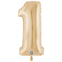 XXL &ndash; Zahlenballon 1 White Gold