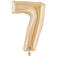 XXL &ndash; Zahlenballon 7 White Gold