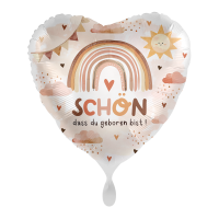 Folienballon Baby Neutral &ndash; Geburt Regenbogen