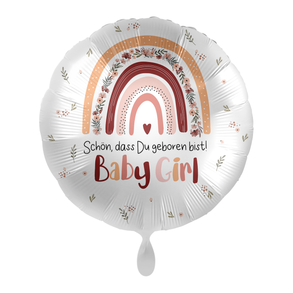 Folienballon Baby Girl &ndash; Regenbogen Girl