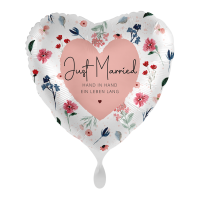 Folienballon Just Married Flowers