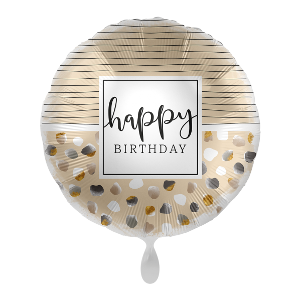 Folienballon Birthday Natural Dots & Stripes