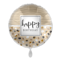 Folienballon Birthday Natural Dots & Stripes