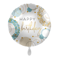 Folienballon Golden Blue Birthday