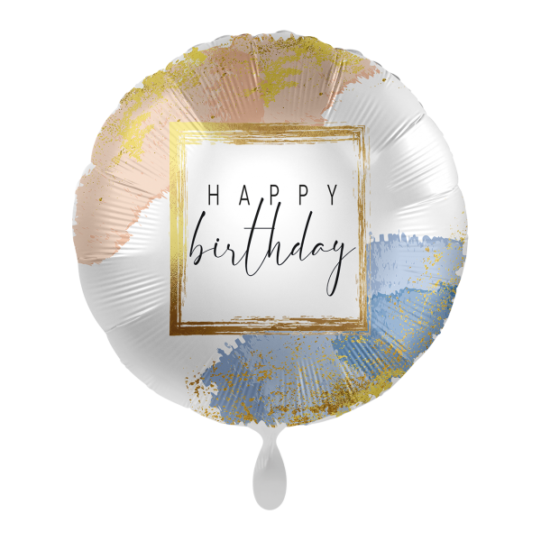 Folienballon Golden Birthday Frame