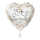 Premioloon Herz-Folienballon 43 cm „Gesucht & Gefunden“ – Hochzeitstauben