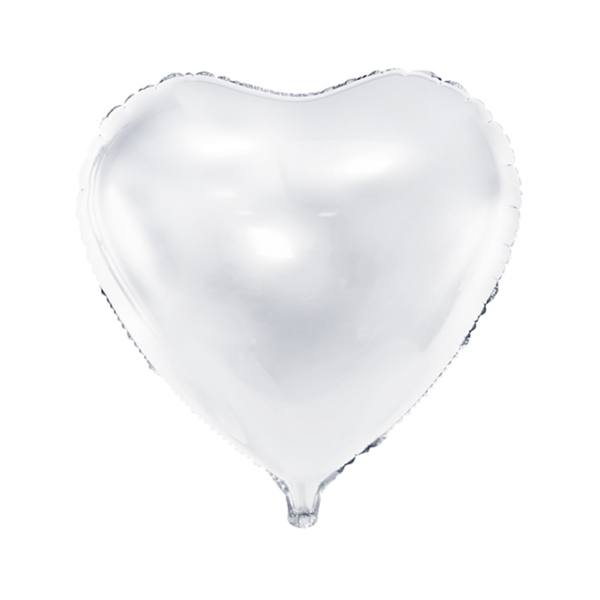 1 Ballon - Herz - Wei&szlig;