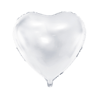 1 Ballon - Herz - Wei&szlig;