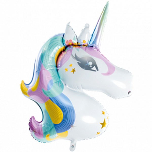 PartyDeco Folienballon XXL Einhorn Pastel Unicorn, 90 cm