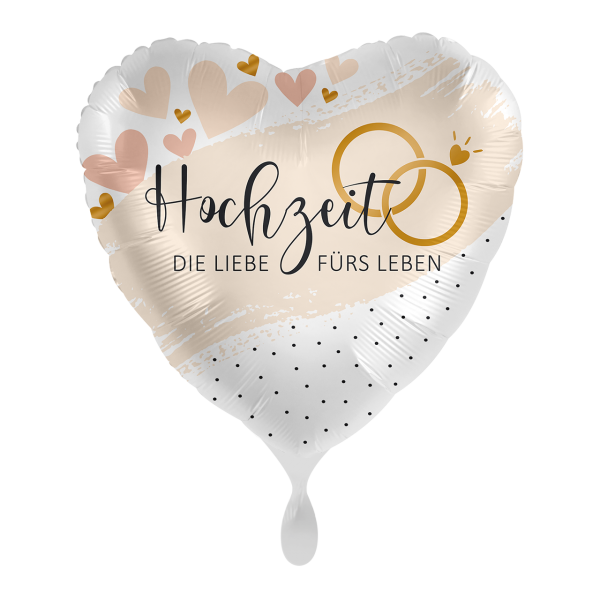 Premioloon Herz-Folienballon 43 cm „Hochzeit – Die Liebe fürs Leben“