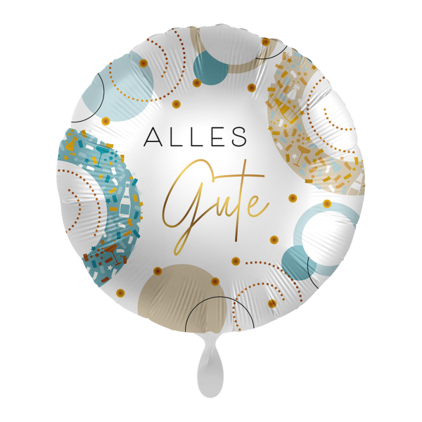 Premioloon Folienballon 43 cm „Happy Birthday“ – Golden Blue Birthday