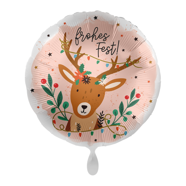 Folienballon Holly Jolly Reindeer
