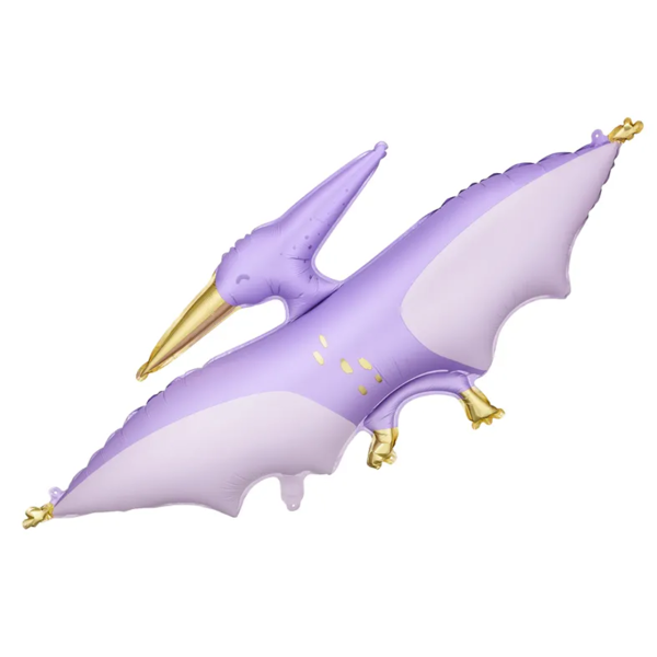 PartyDeco Folienballon XXL Pterodaktylus, ca. 115 × 53 cm – Helllila