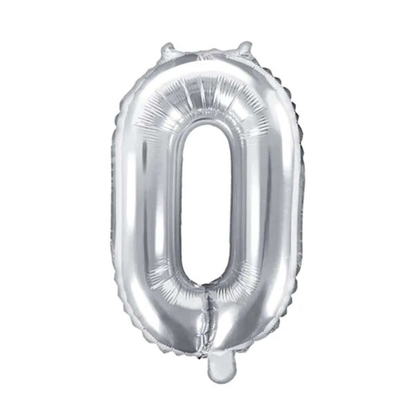 1 Balloon XS - Zahl 0 - Silber