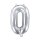1 Balloon XS - Zahl 0 - Silber