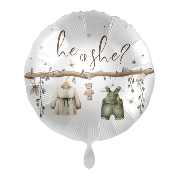 Folienballon Gender Reveal &ndash; he or she
