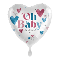 Folienballon Gender Reveal &ndash; Red & Blue Hearts