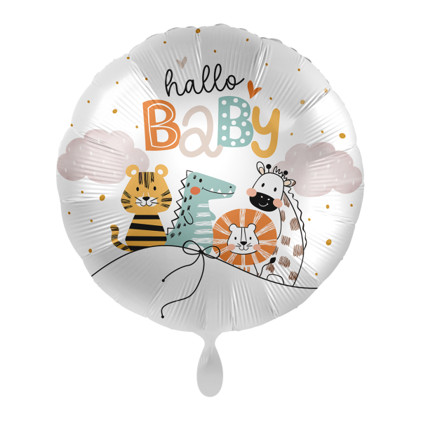 Folienballon Baby Neutral &ndash; Tierfreunde
