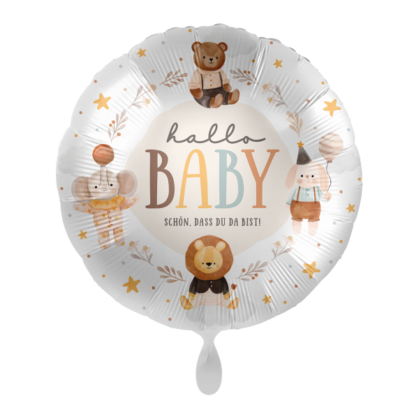 Folienballon Baby Neutral &ndash; Hallo Baby