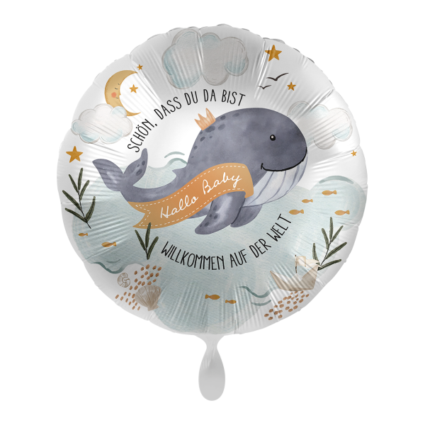 Folienballon Baby Boy &ndash; Wal