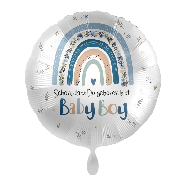 Folienballon Baby Boy &ndash; Regenbogen Boy