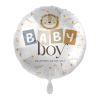 Folienballon Baby Boy &ndash; Willkommen Baby L&ouml;we